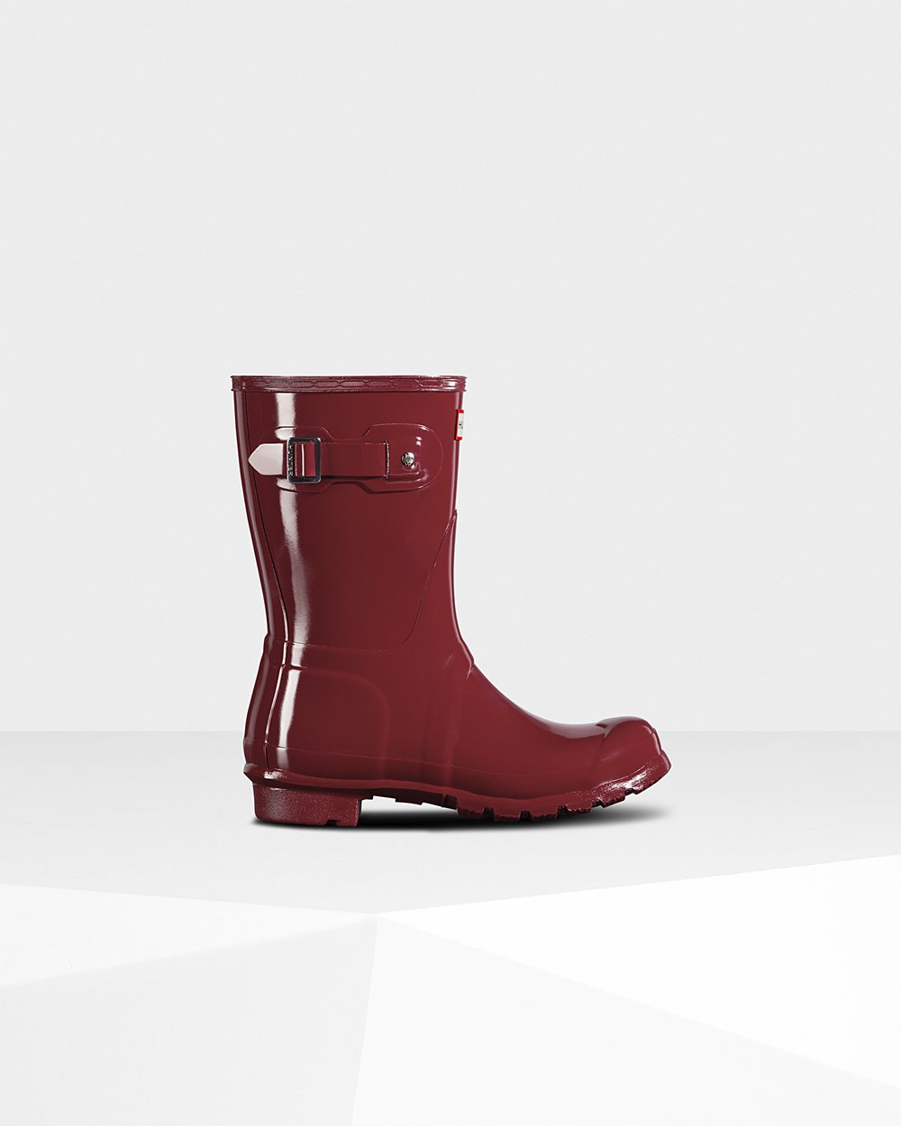 Hunter Mujer Original Gloss - Botas de Lluvia Gris Rojas - 538-XIBVWQ